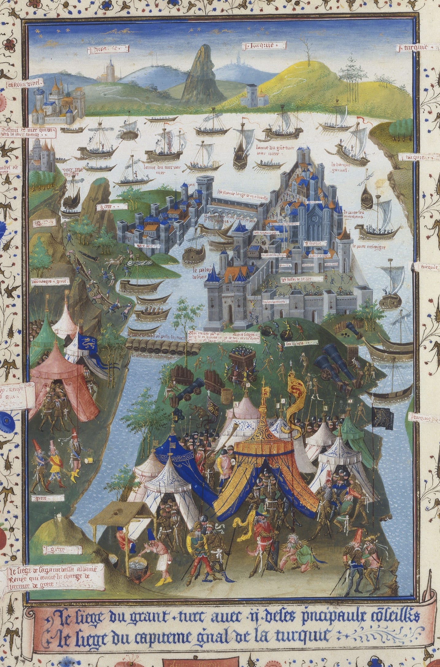 The siege of Constantinople, from a fifteenth-century manuscript