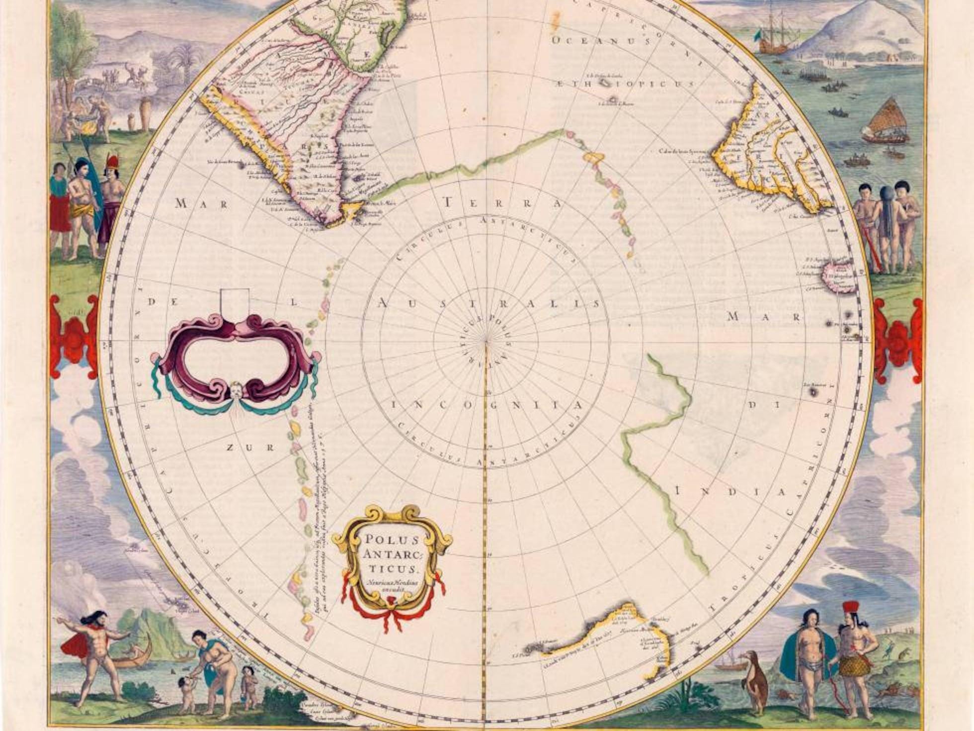 Hondius, Polus Antarcticus, c. 1640 — the unknown southern pole