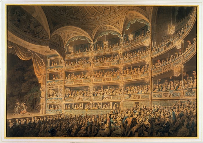 The interior of the Theatre Royal, Drury Lane, crowded with spectators